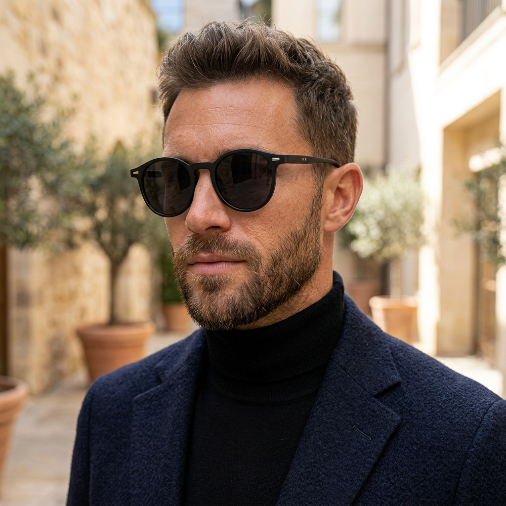 Men's Retro Round Sunglasses