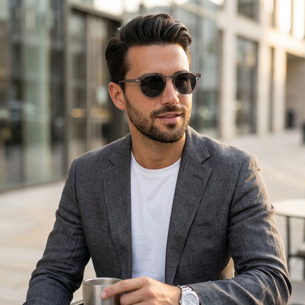 Men's Retro Round Sunglasses