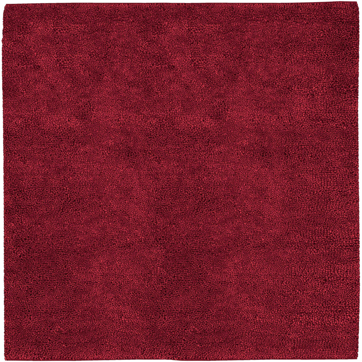 Frederika Solid Dark Red Wool Shag Rug - Clearance