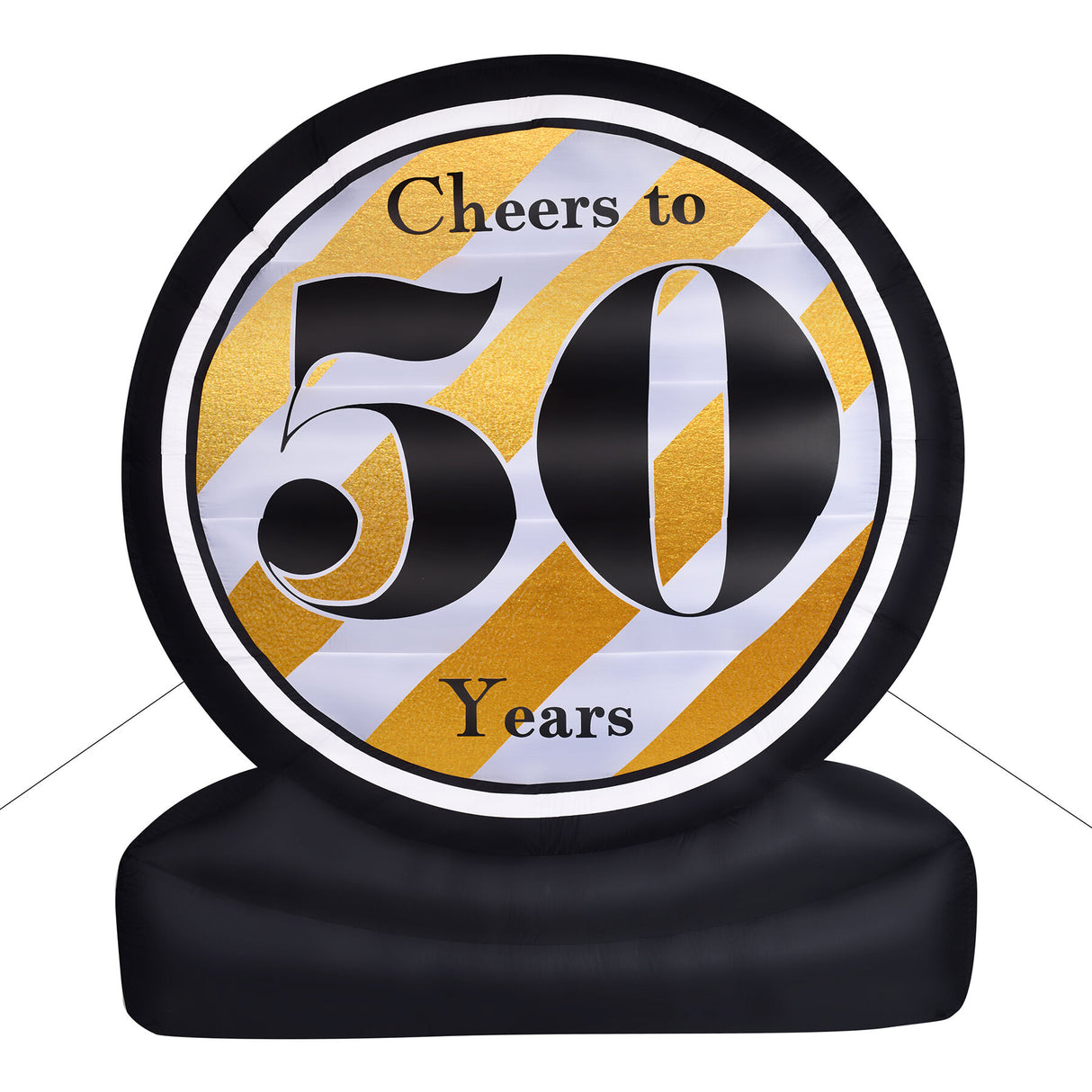 8-Ft. Tall Cheers to 50 Years Birthday or Anniversary Milestone, Outdoor Blow-Up Inflatable with Lights and Storage Bag