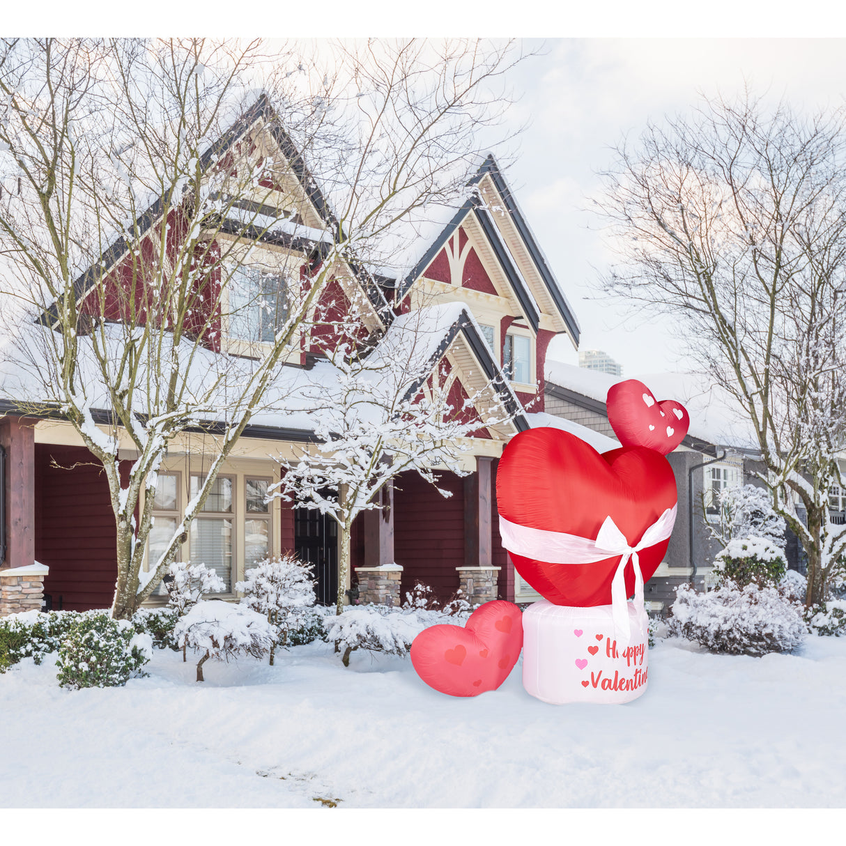 8-Ft. Tall Valentine's Day Heart, Outdoor Blow-Up Inflatable with Lights and Storage Bag