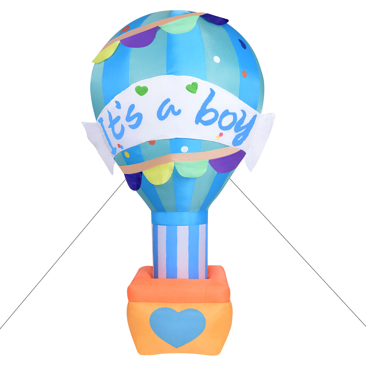 10-Ft. Tall It's a Boy Outdoor Blow-Up Inflatable with Lights and Storage Bag for Baby Shower Celebration Party
