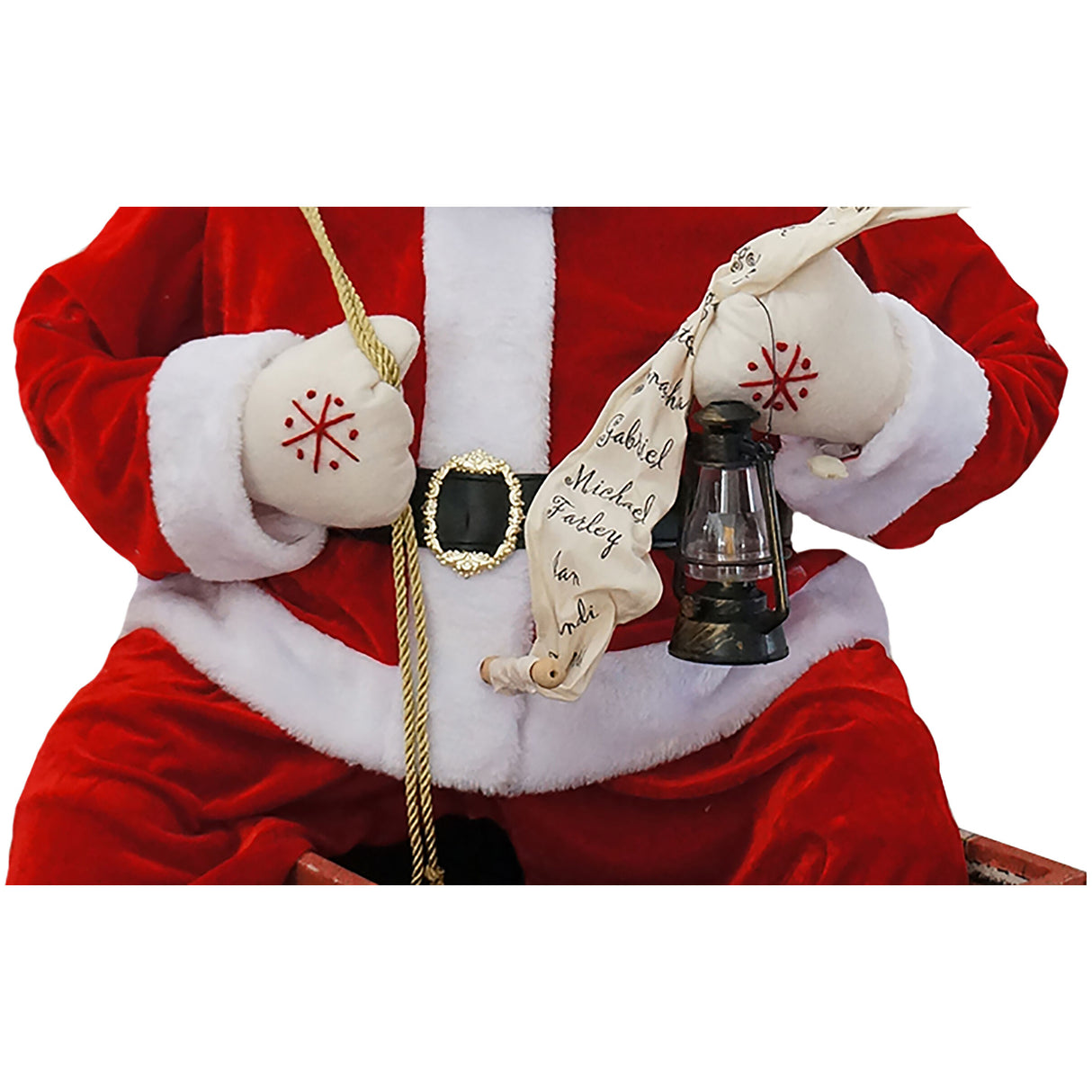 48-In. Music and Motion African American Santa Claus in the Chimney, Christmas Animatronic