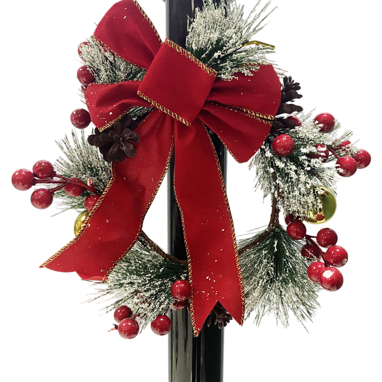 71-in. Musical Snowy Christmas Street Lamp in Black