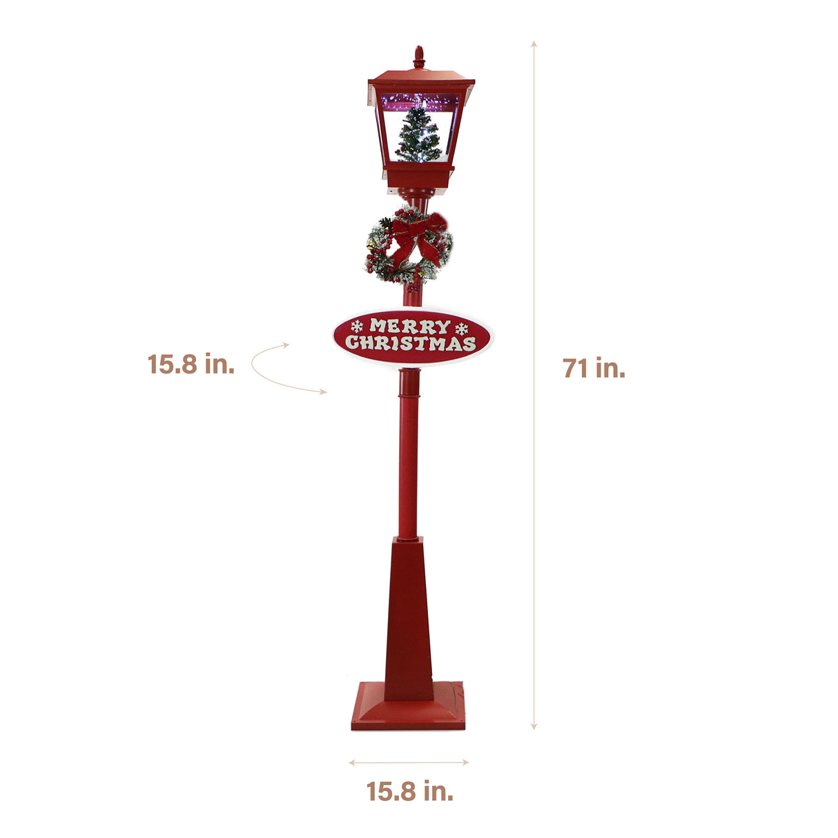Fraser Hill Farm 71-in Musical Snowy Christmas Lantern in Red