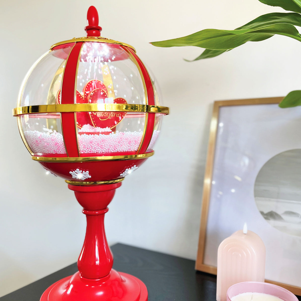 23-In. Musical Snowy Tabletop Valentine's Day Lantern