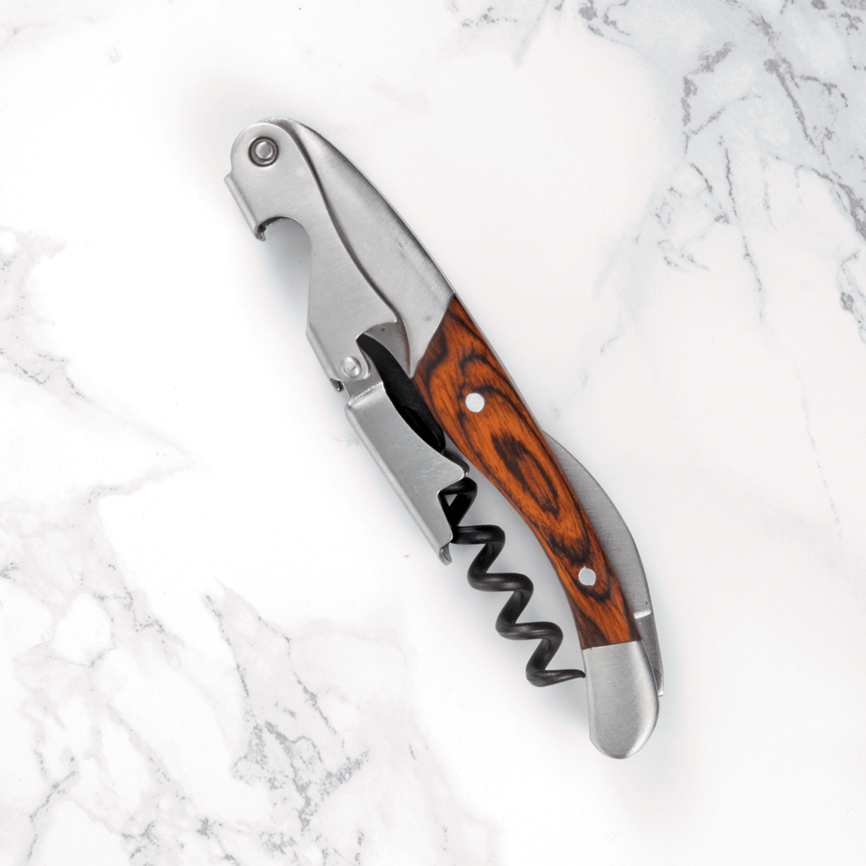 Wooden double hinged corkscrew by twine®