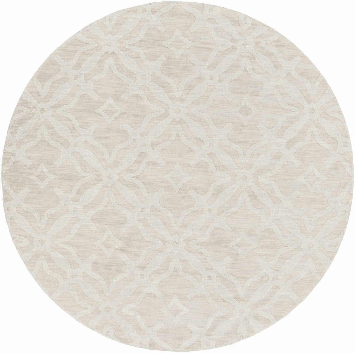 Fyffe Embossed Beige Wool Area Rug