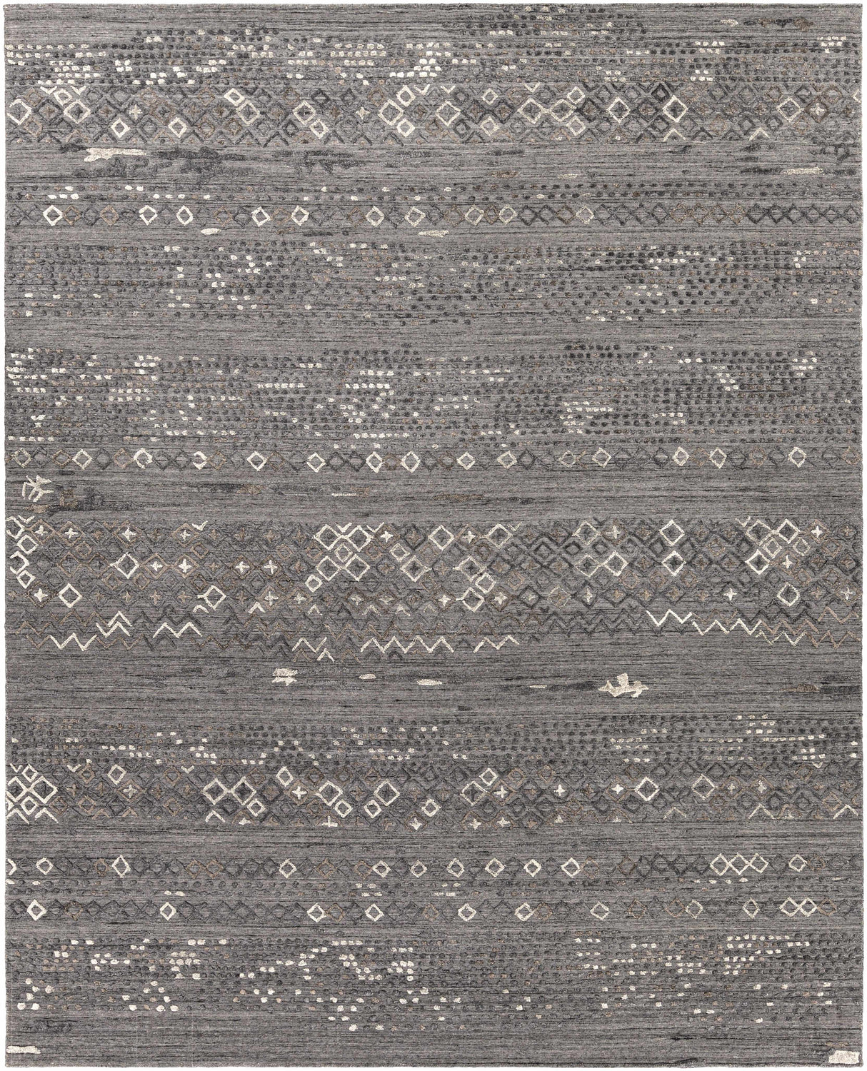 Galchutt Embossed Gray Premium Viscose&Wool Rug - Clearance