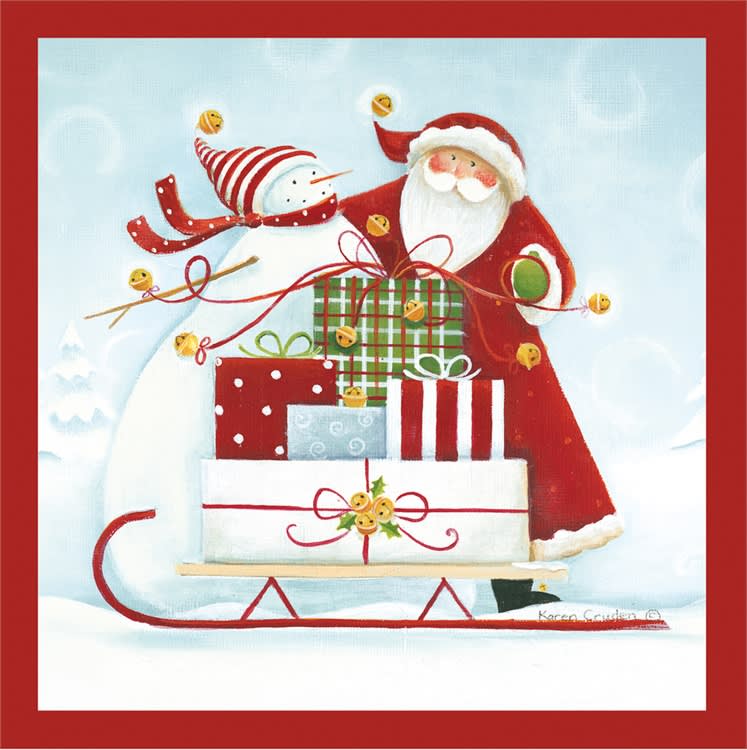 Sleigh Bells Paper Cocktail Napkin