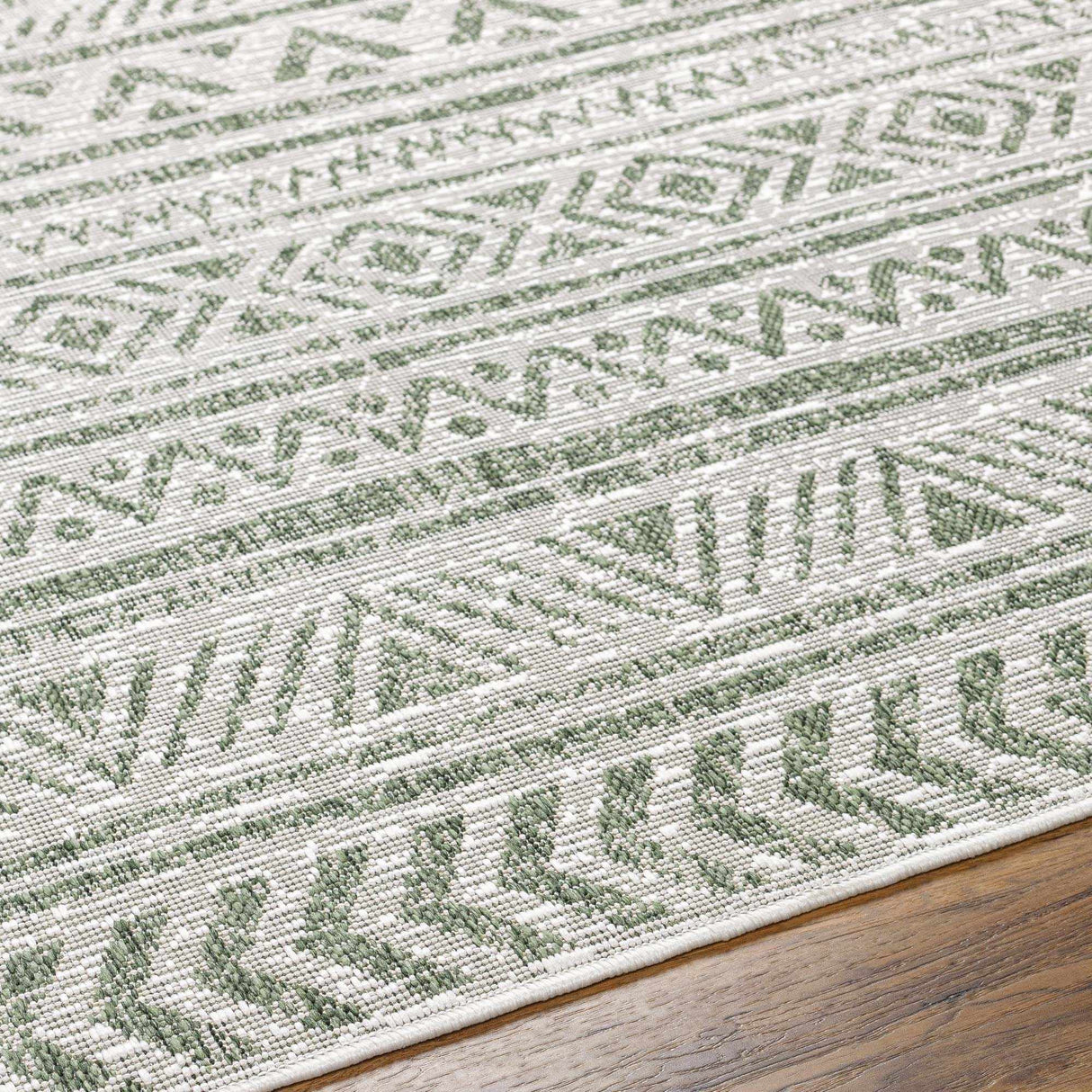 Novato Olive All Over Pattern Performance Rug