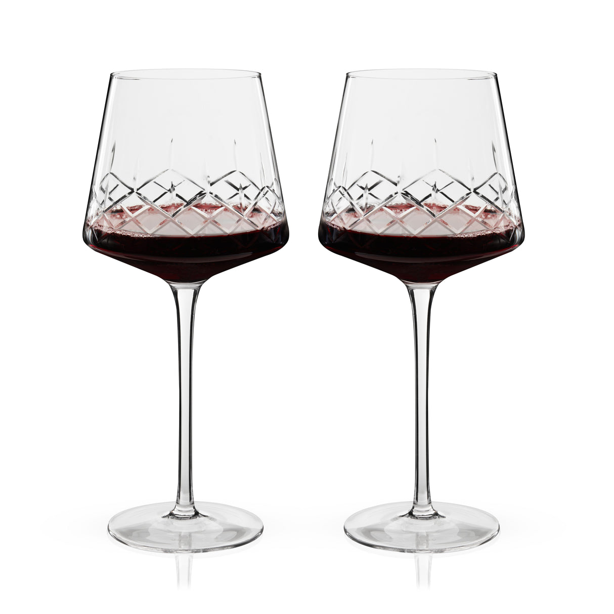 Admiral Crystal Burgundy Wine Glasses, Set of 2