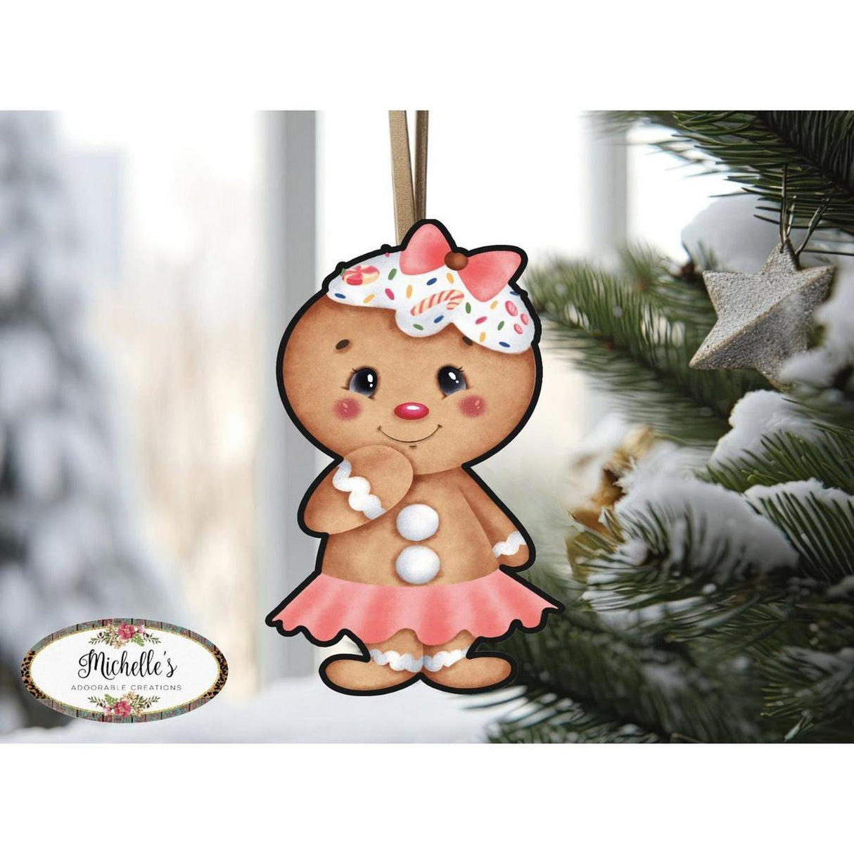 Gingerbread Girl Sweet Shoppe Sign GBG1- Wreath Enhancement