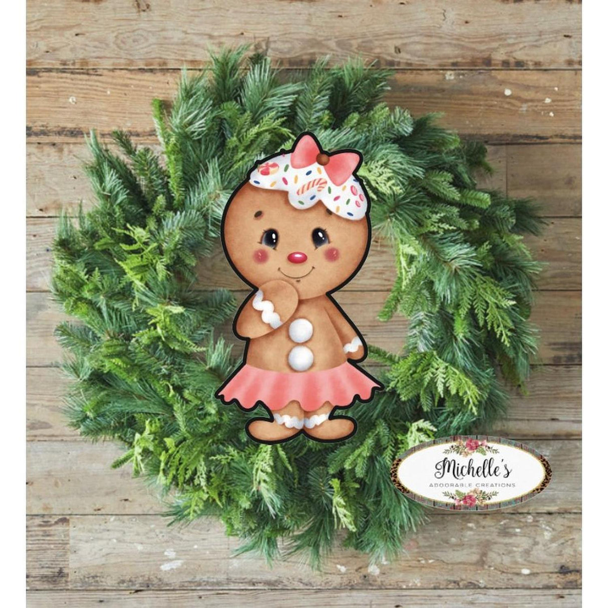 Gingerbread Girl Sweet Shoppe Sign GBG1- Wreath Enhancement