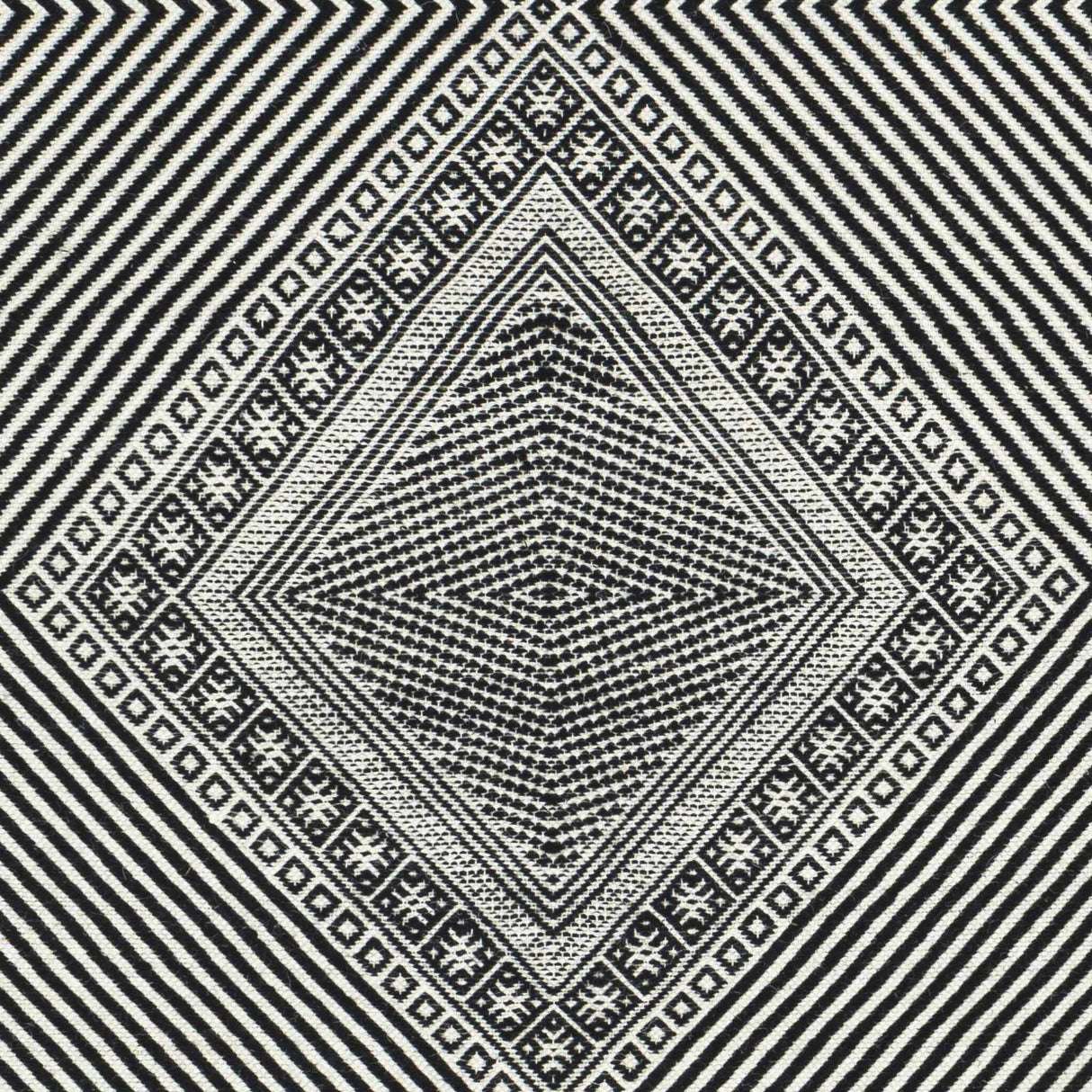 Eaglesham Black&White Flatweave Tassel Wool Rug - Clearance