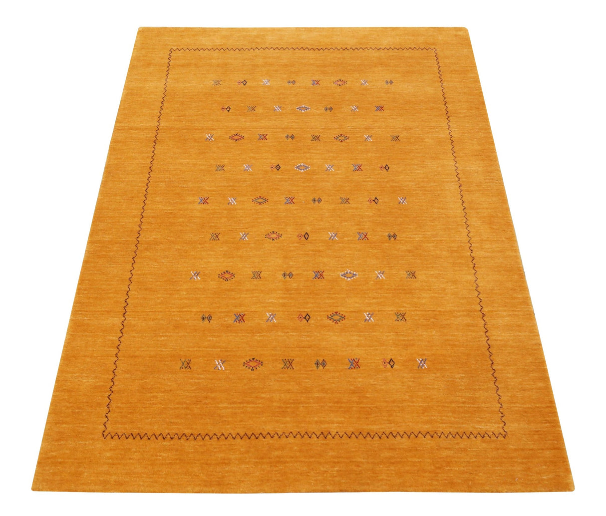 Gold Tribal Center Medallion Hand Loomed Wool Area Rug