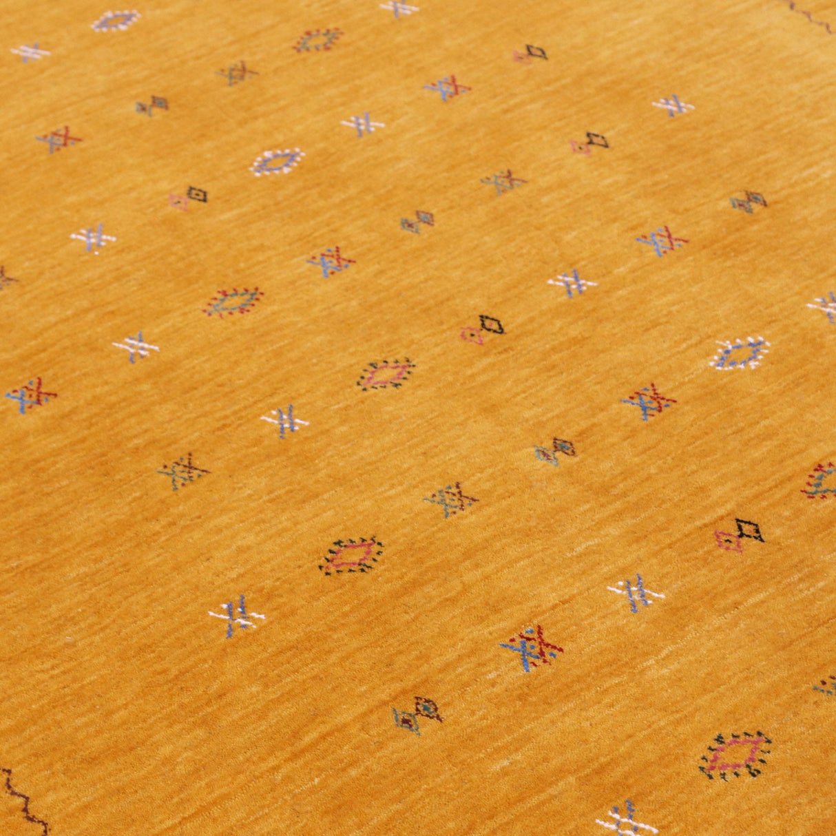 Gold Tribal Center Medallion Hand Loomed Wool Area Rug