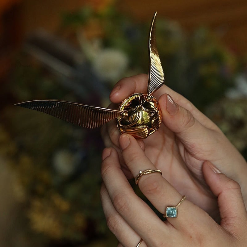 Golden Snitch Style Ring Box Gold Plated Jewelry Ring Holder Gift Box