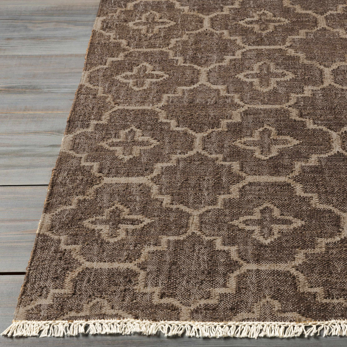 Gotebo Handcrafted Fringed Jute Carpet - Clearance