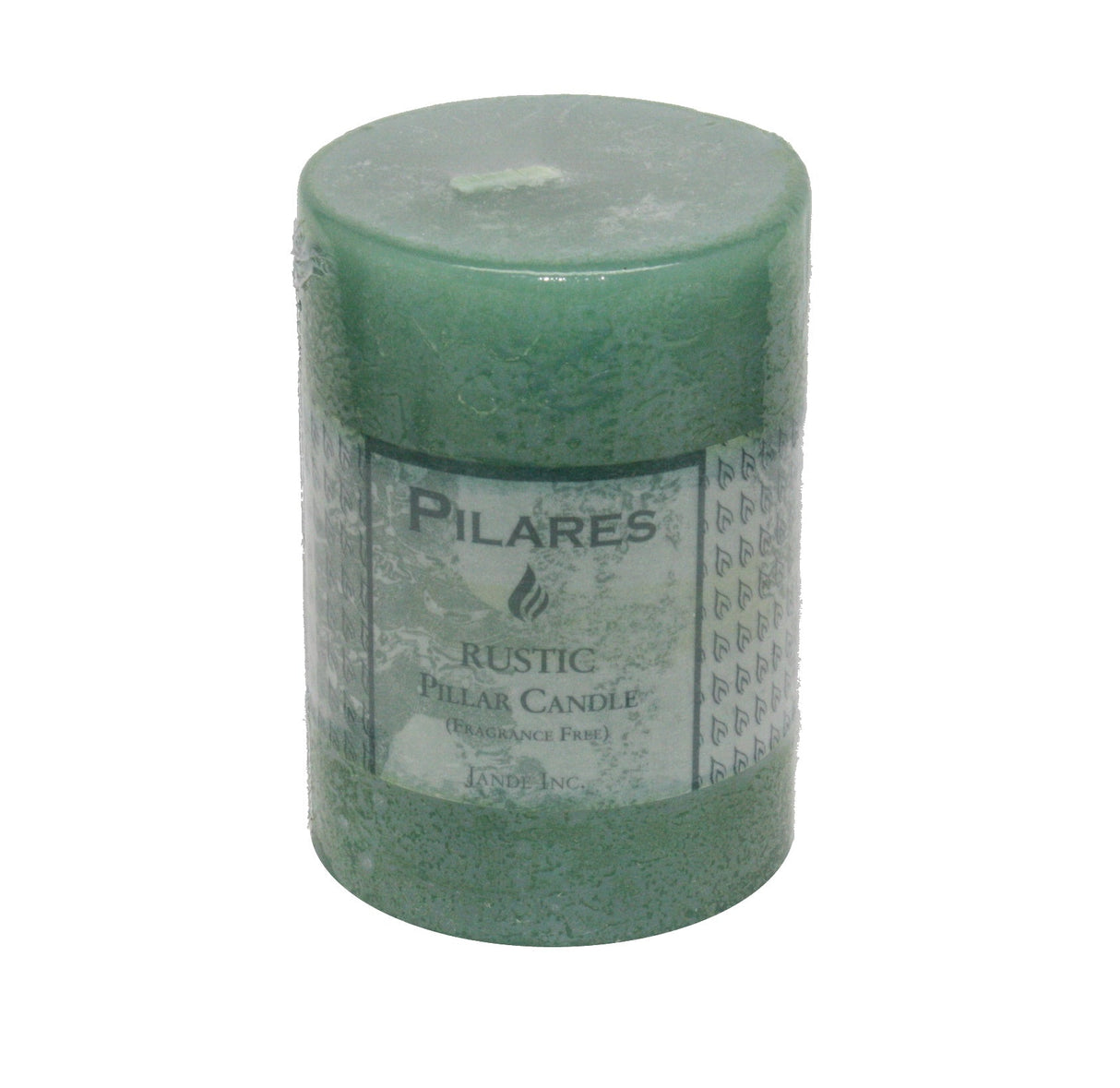 Rustic Pillar Candle - 4 Inch Green
