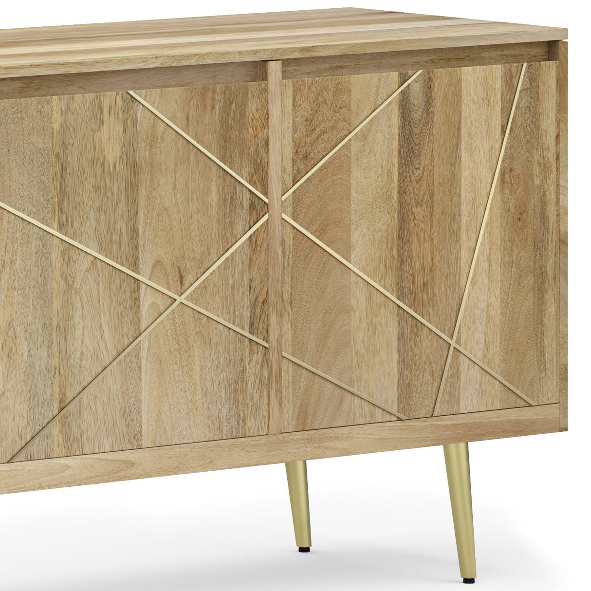 Graceful 3 - Door Buffet Cabinet with Adjustable Shelves and Metal Legs - Buffets & Sideboards