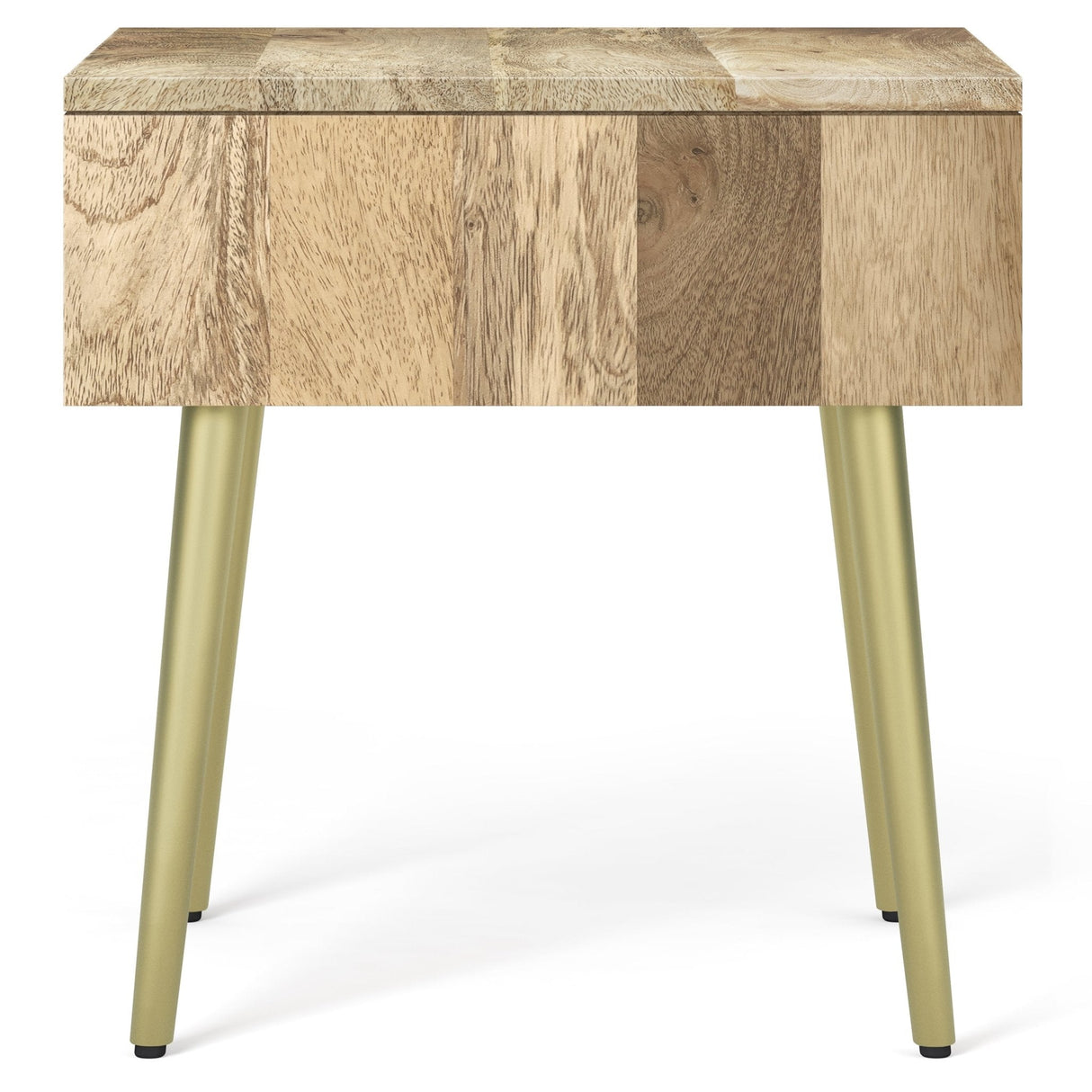 Graceful Side Table with Drawer and Metal Legs - Side Tables