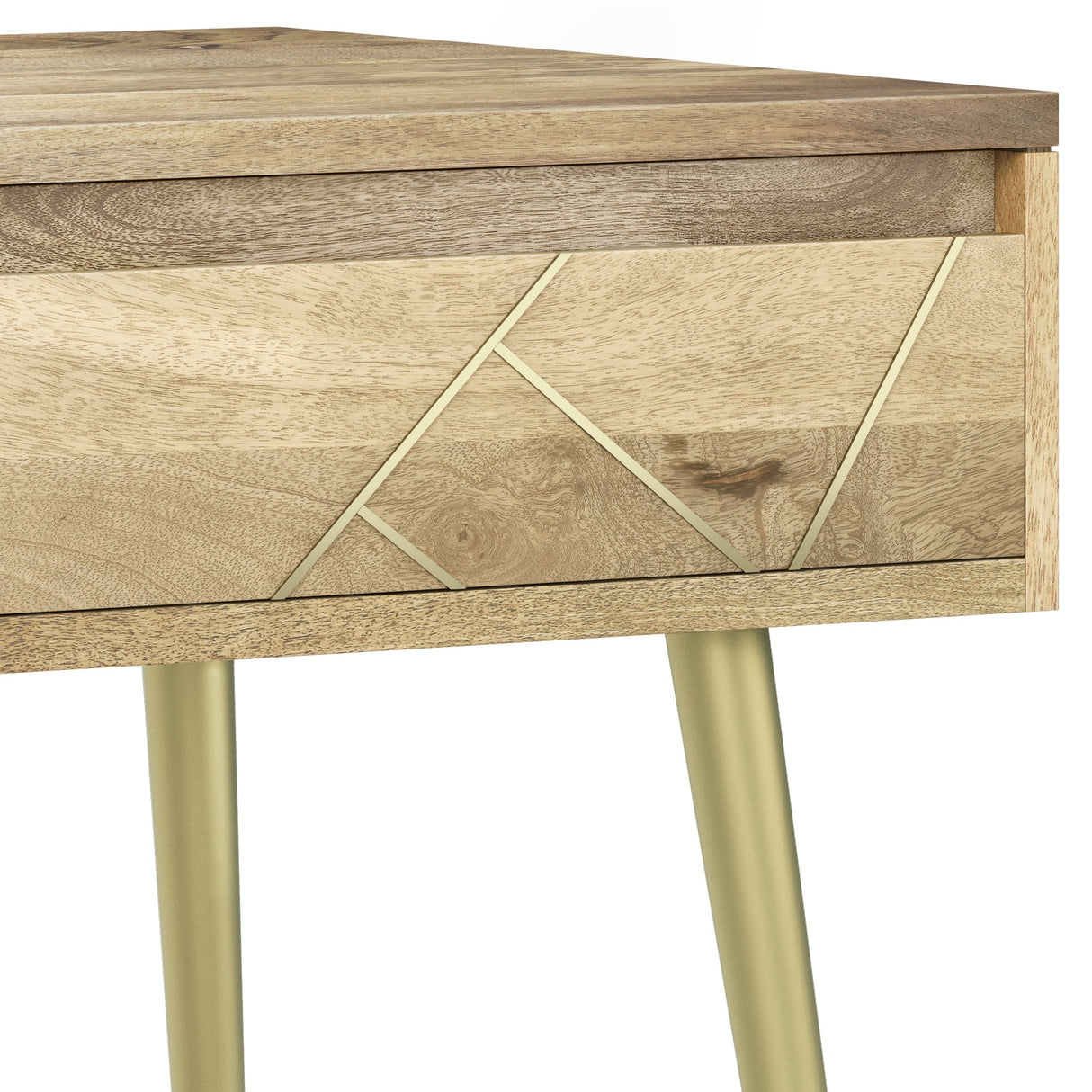 Graceful Side Table with Drawer and Metal Legs - Side Tables