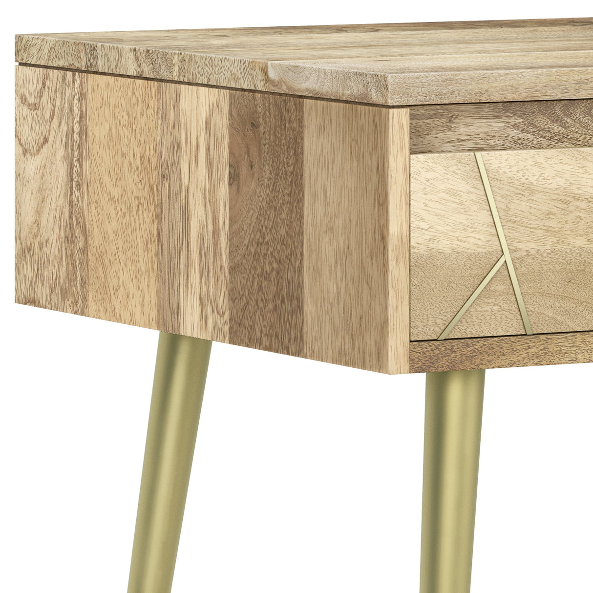 Graceful Side Table with Drawer and Metal Legs - Side Tables