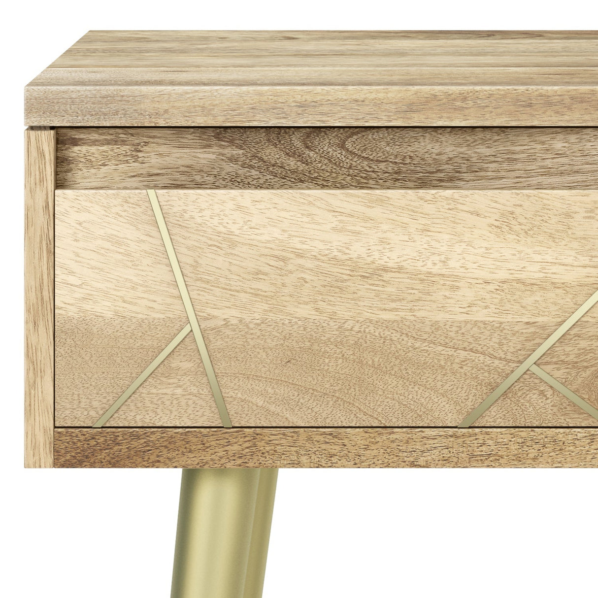 Graceful Side Table with Drawer and Metal Legs - Side Tables