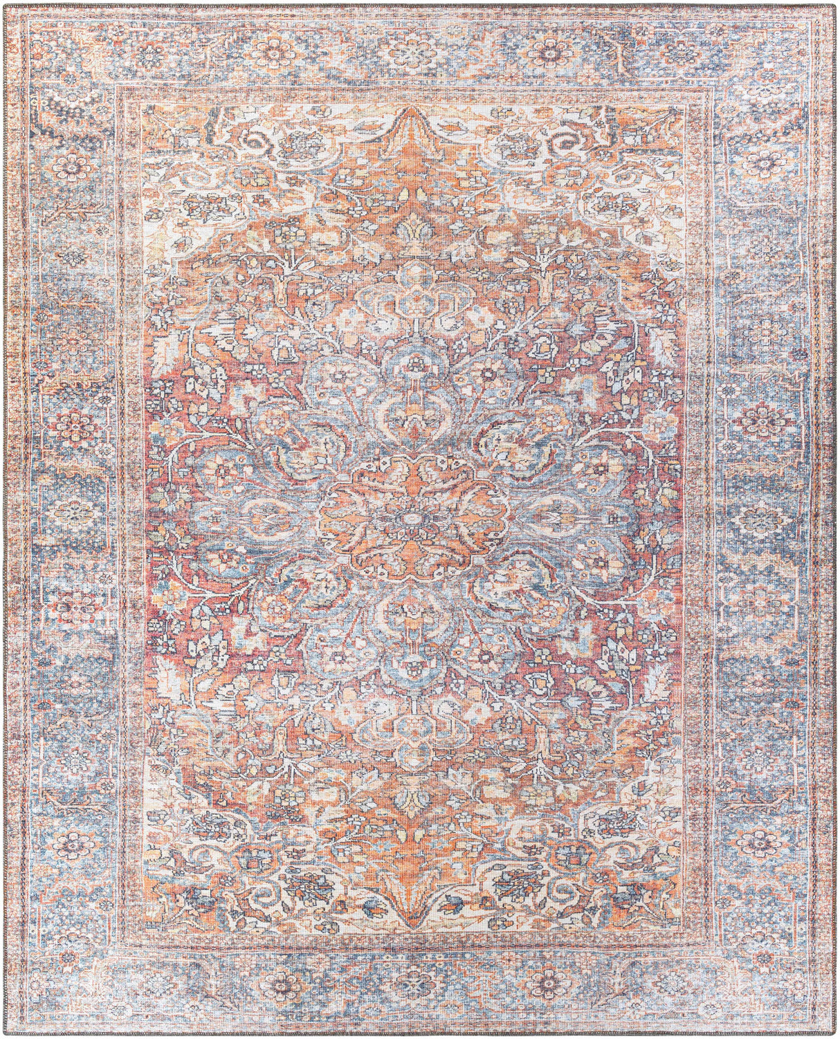 Rust Gardnertown Medallion Washable Area Rug - Clearance