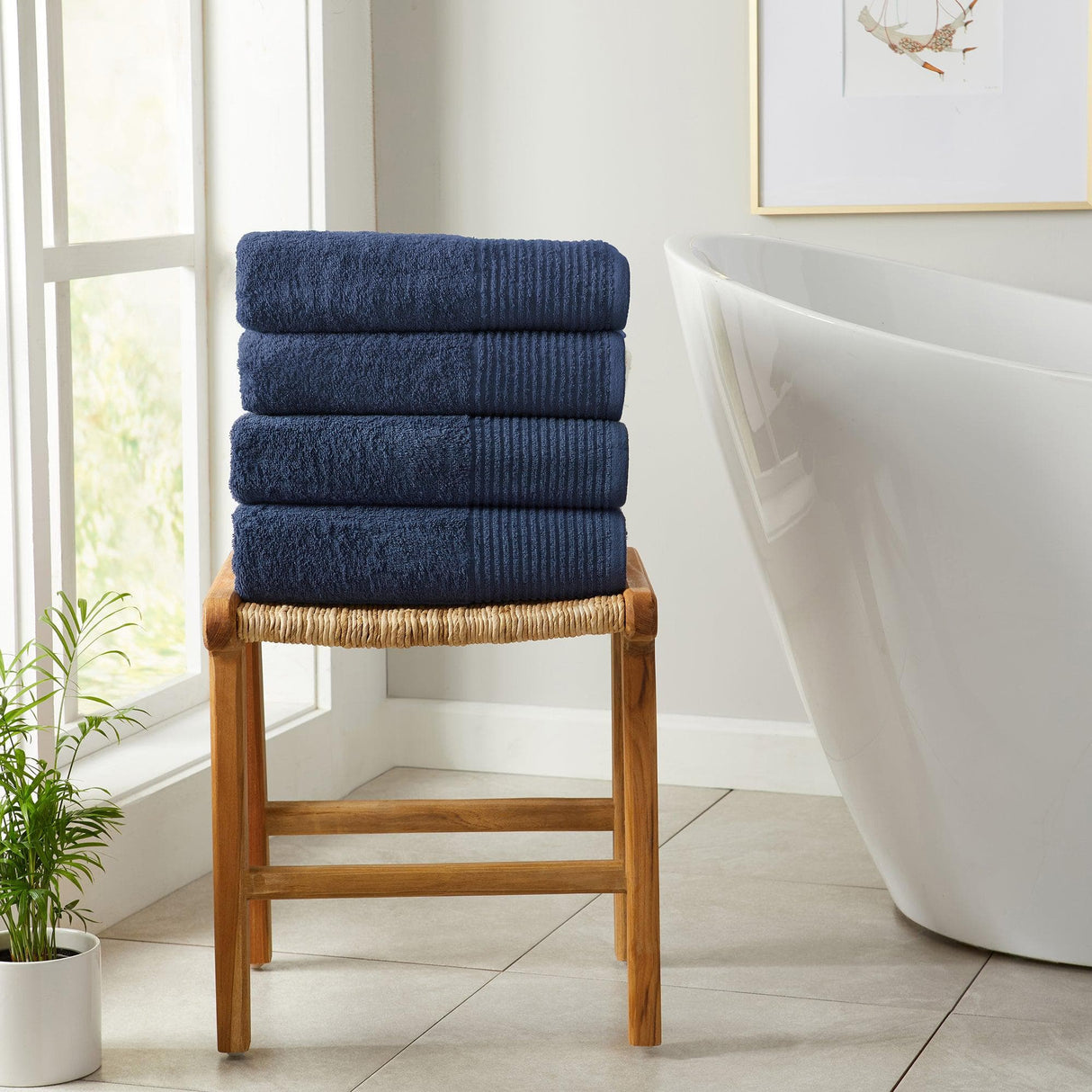 4 Pack Cotton Bath Towels - Kasper Collection