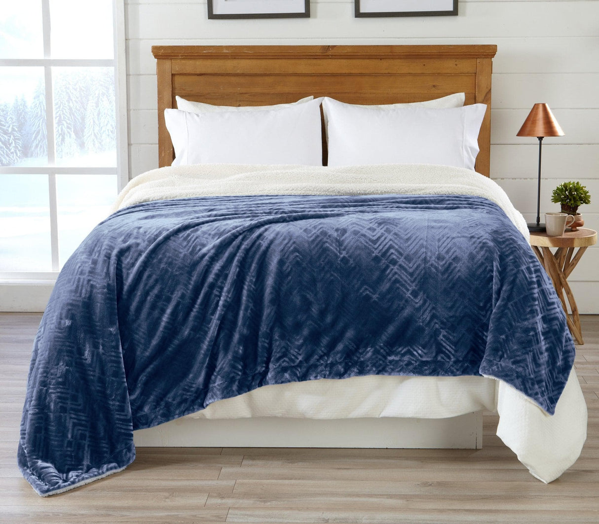 Velvet Plush Sherpa Luxury Bed Blanket - Cielo Collection