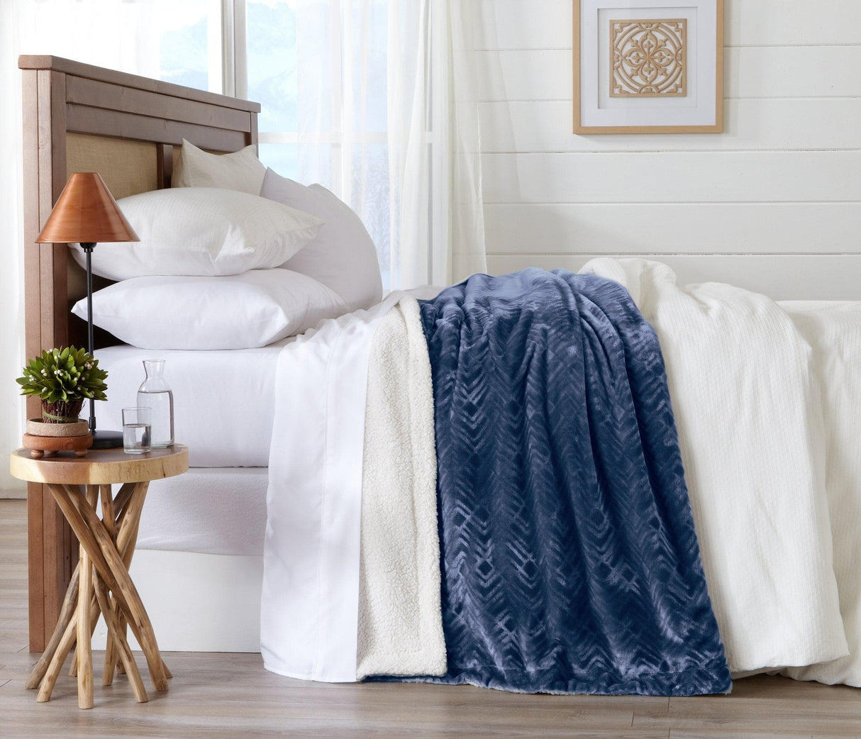 Velvet Plush Sherpa Luxury Bed Blanket - Cielo Collection