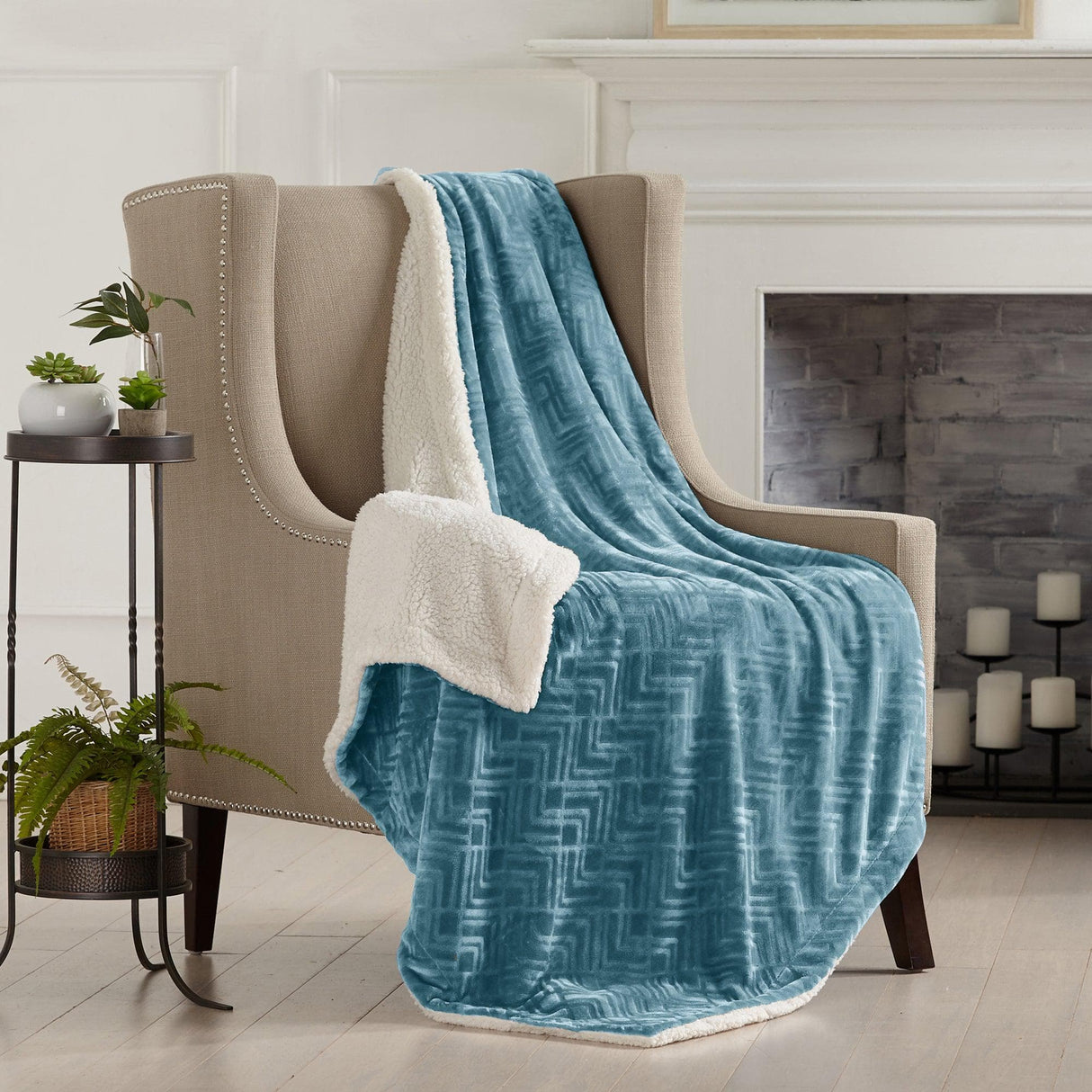 Velvet Plush Sherpa Luxury Bed Blanket - Cielo Collection