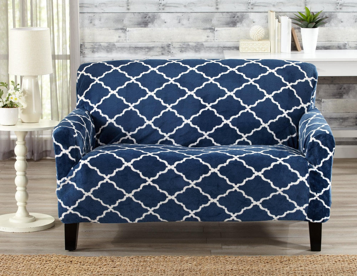 Velvet Plush Form Fit Stretch Slipcover - Magnolia Collection