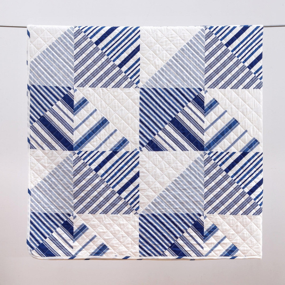 3-Piece Navy Stripe Quilt - Midnight Bay Collection