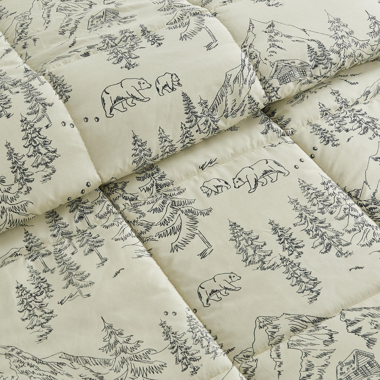 Reversible Christmas Comforter and Sham Set - Holiday / Lodge Odette Collection
