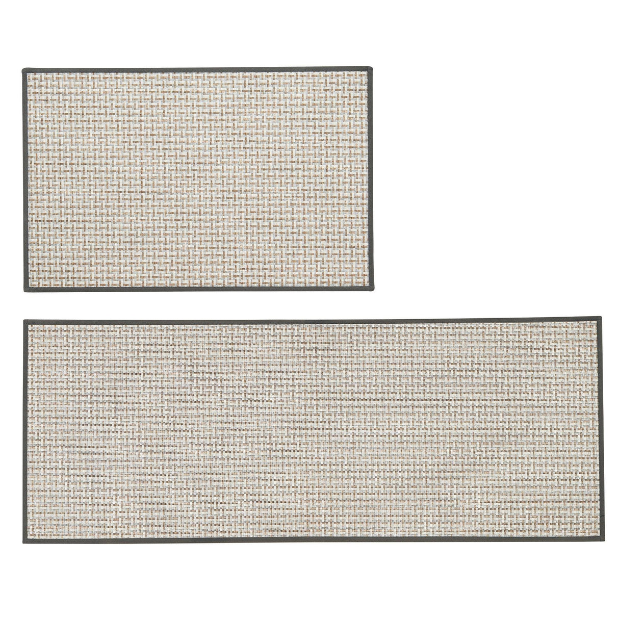 2 Pack Woven Bordered Machine Washable Accent Area Rug & Runner