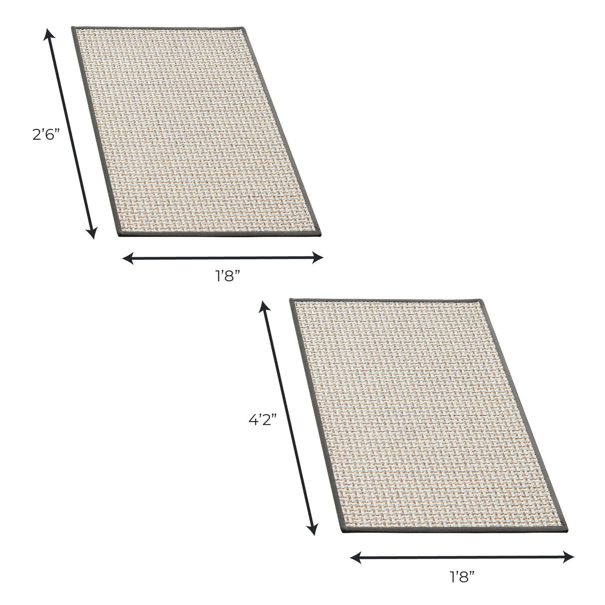 2 Pack Woven Bordered Machine Washable Accent Area Rug & Runner