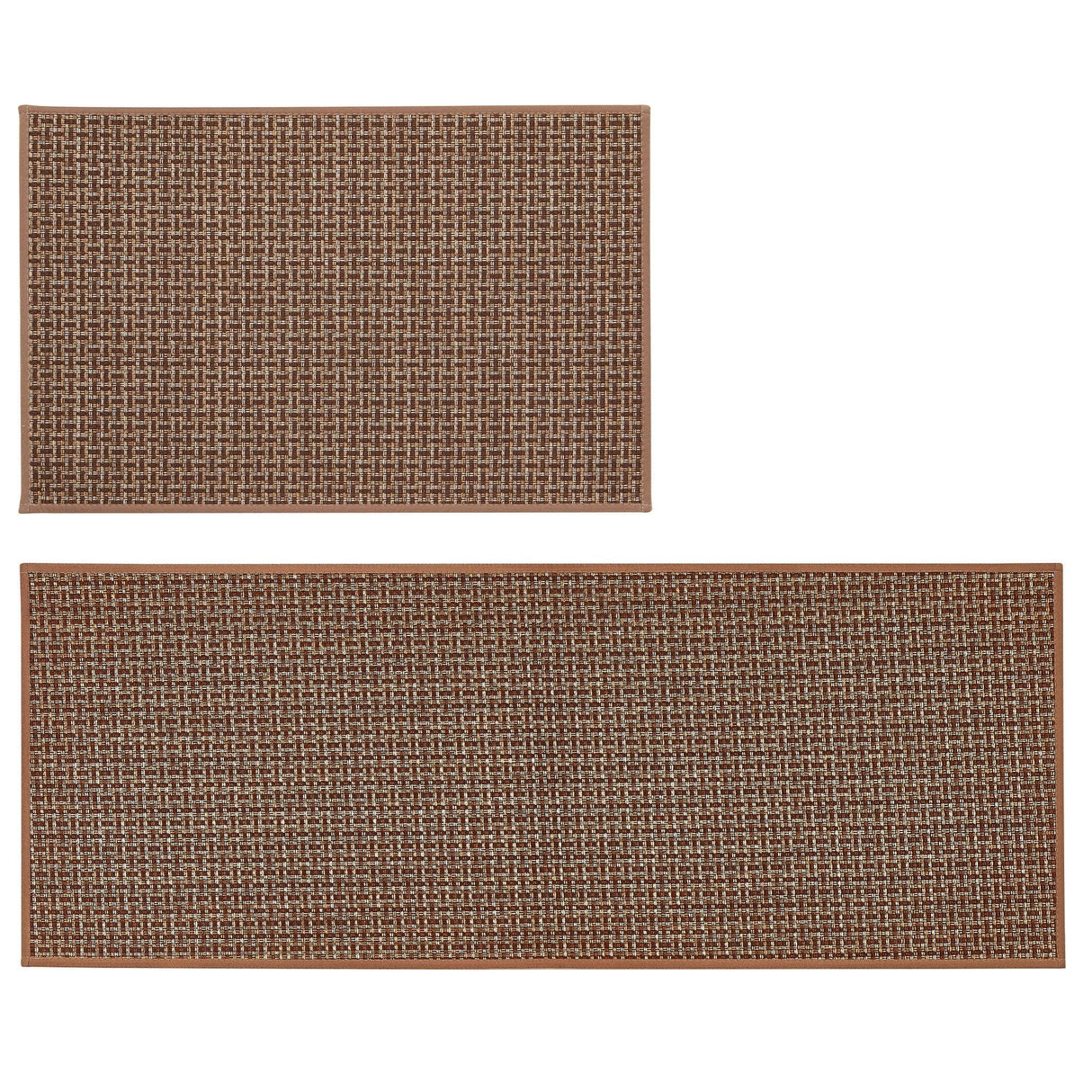 2 Pack Woven Bordered Machine Washable Accent Area Rug & Runner