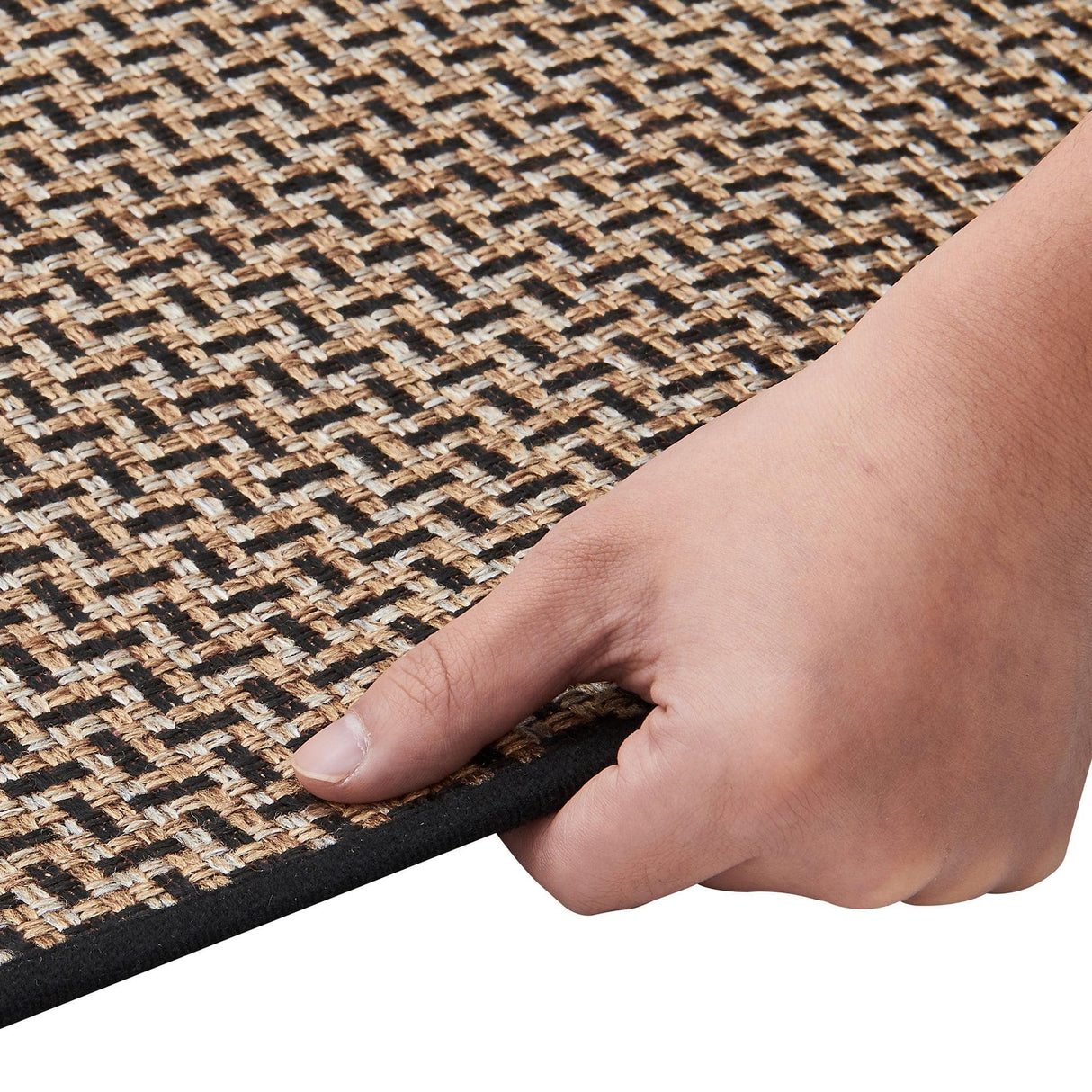 2 Pack Woven Bordered Machine Washable Accent Area Rug & Runner