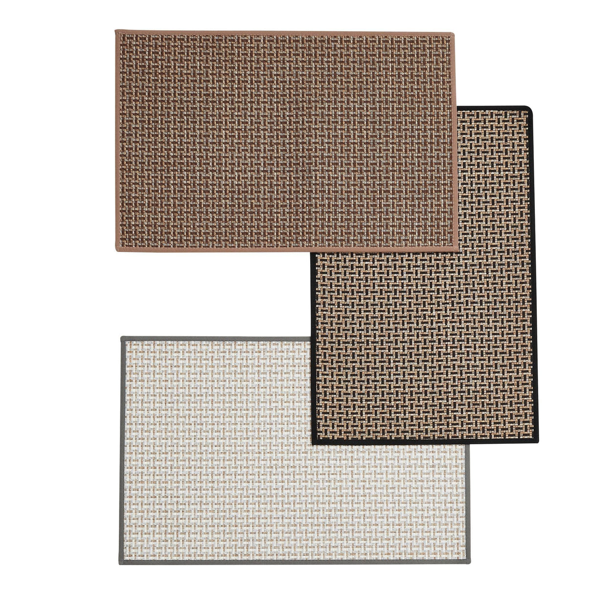 2 Pack Woven Bordered Machine Washable Accent Area Rug & Runner