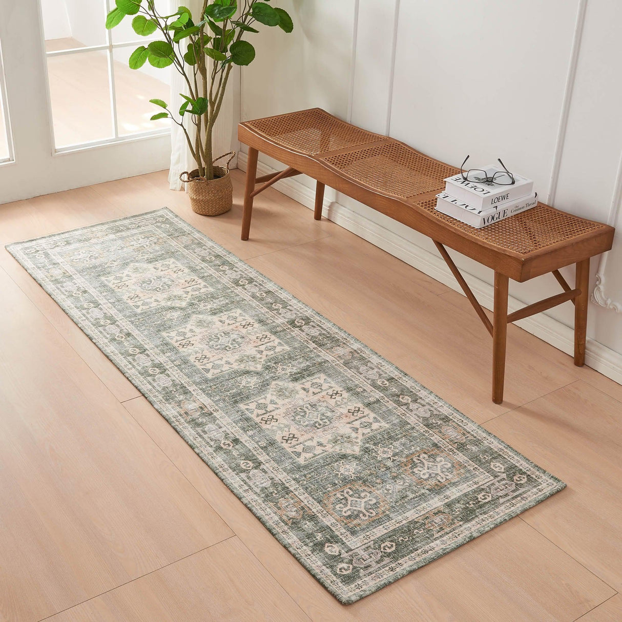 Medallion-Machine-Washable-Accent-Runner-24-x-7-Nava-Collection-Rugs