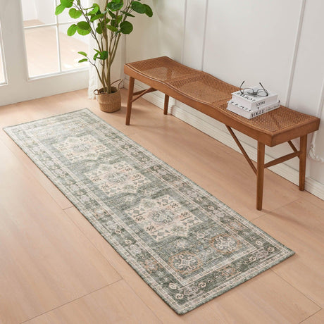 Medallion-Machine-Washable-Accent-Runner-24-x-7-Nava-Collection-Rugs