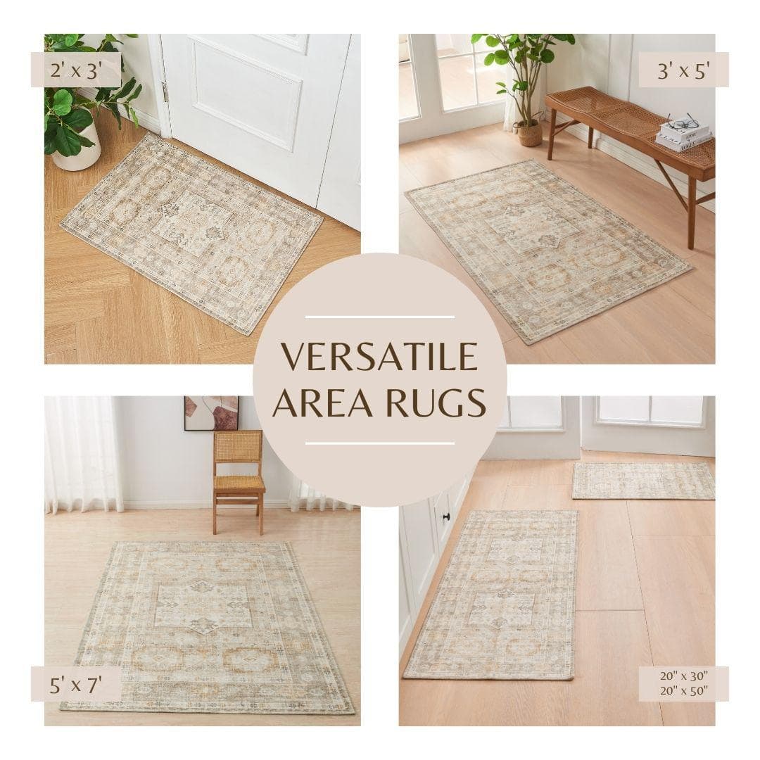 Medallion Machine Washable Accent Area Rug 3' x 5' - Nava Collection