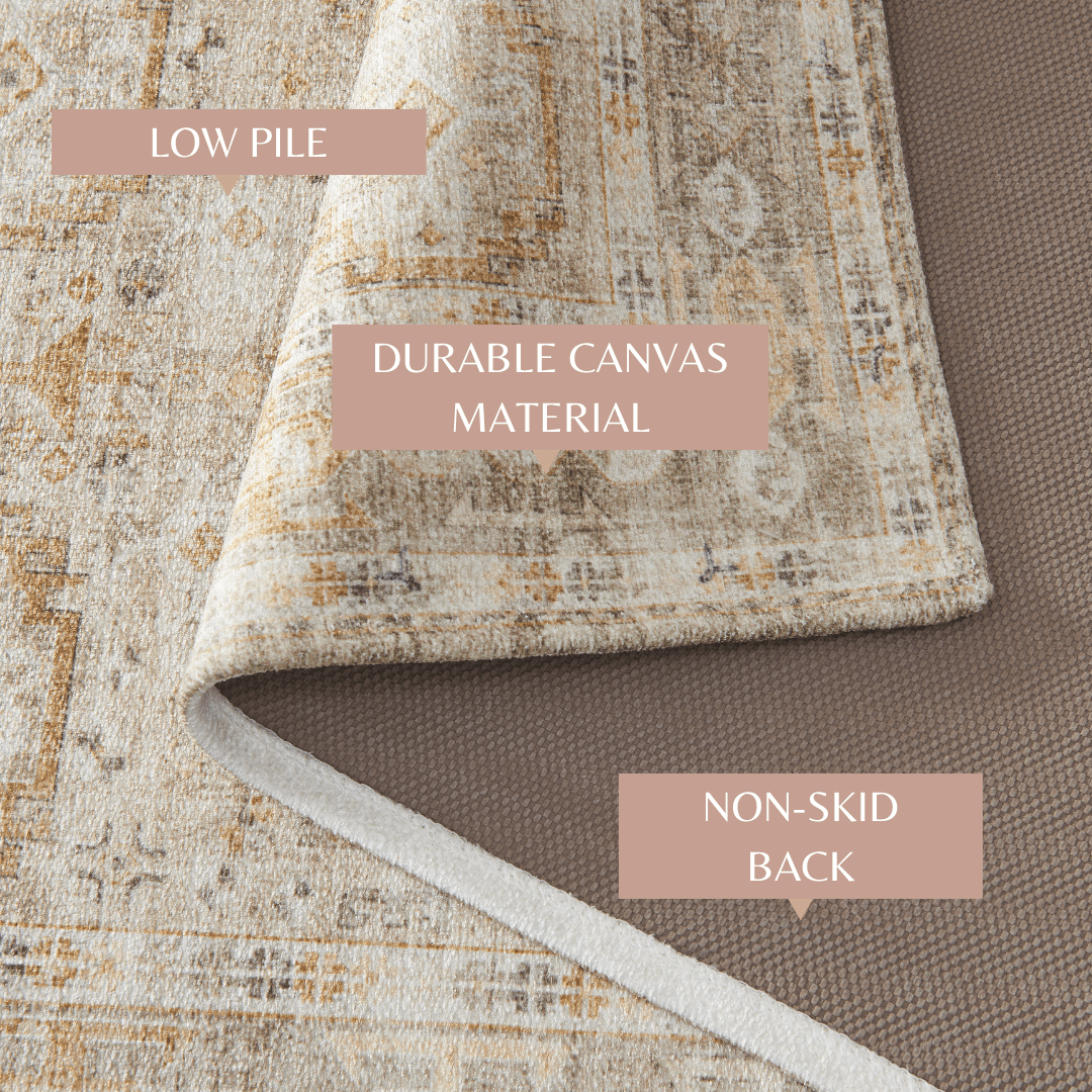 Medallion Machine Washable Accent Area Rug 5' x 7' - Nava Collection