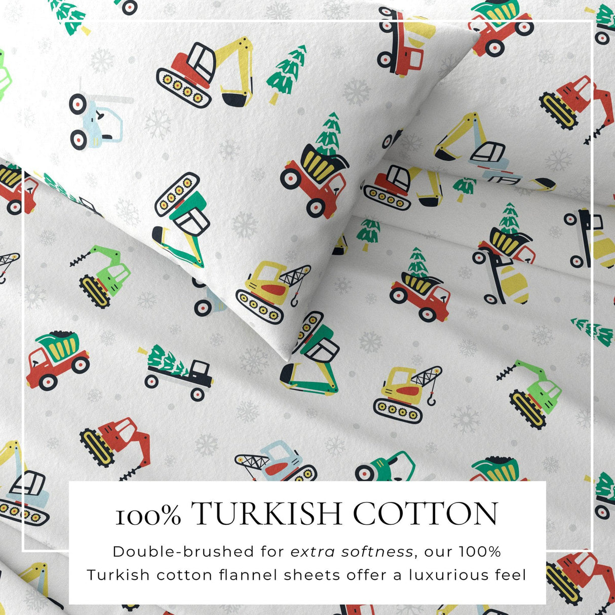 4-Piece Turkish Cotton Christmas Flannel Sheet - Whittaker Collection