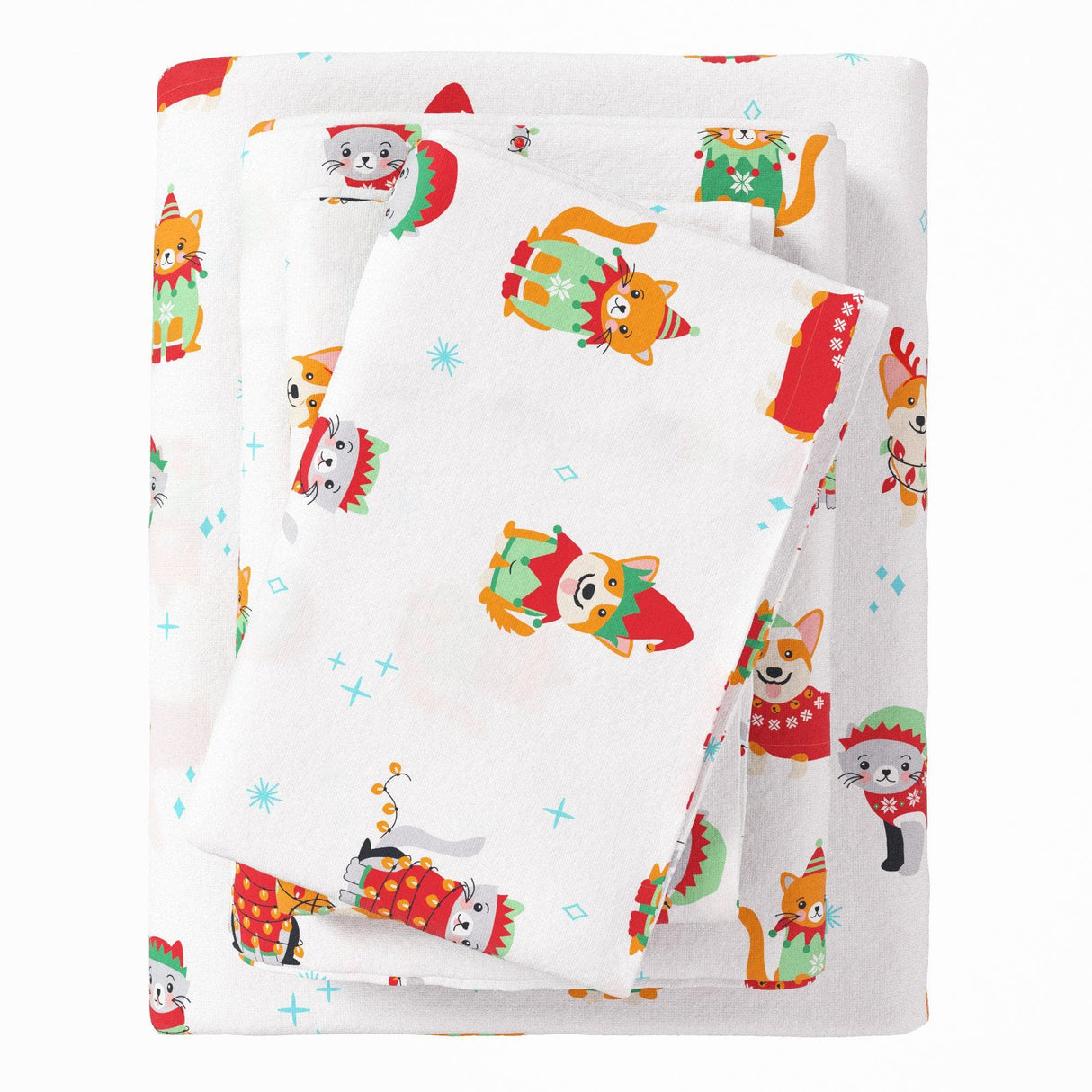 4-Piece Turkish Cotton Christmas Flannel Sheet - Whittaker Collection