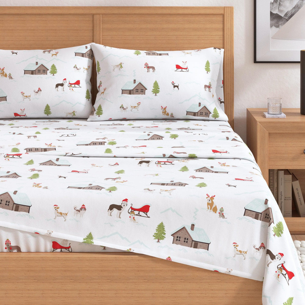 4-Piece Turkish Cotton Christmas Flannel Sheet - Whittaker Collection
