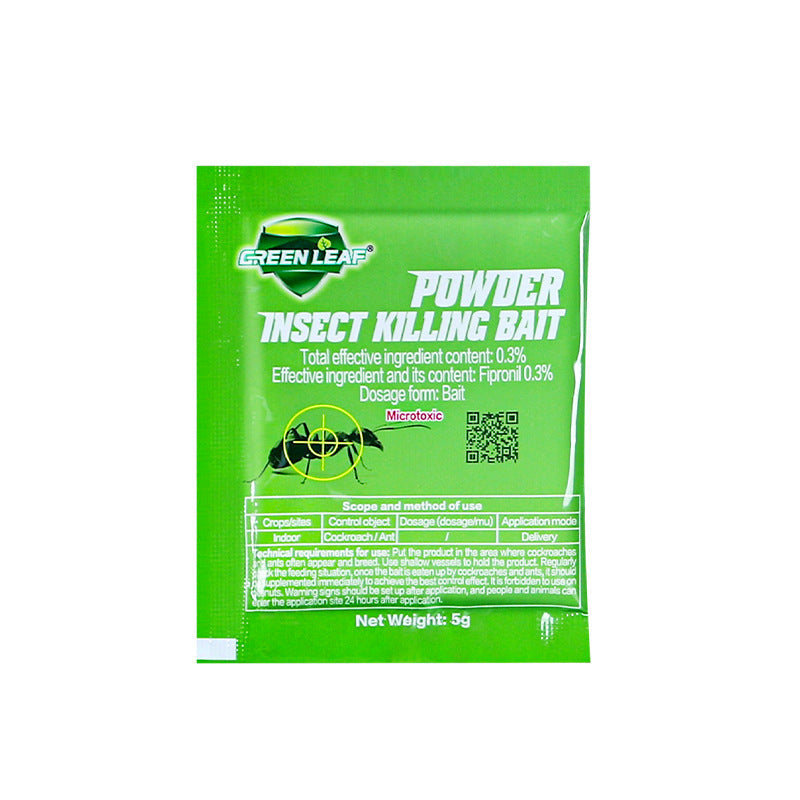 Green Leaf Cockroach & Ant Killer Bait Powder 5g – 50 Bags | Fipronil